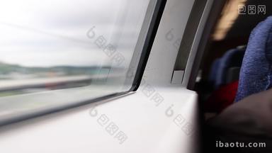 高铁车厢回家路上窗边空镜实拍4k